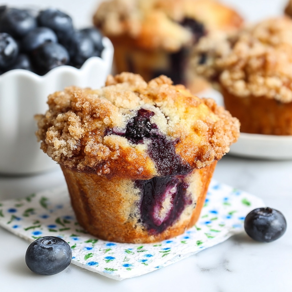 Vegan Blueberry Muffins With Crumb Topping Recipe - Recipe Image