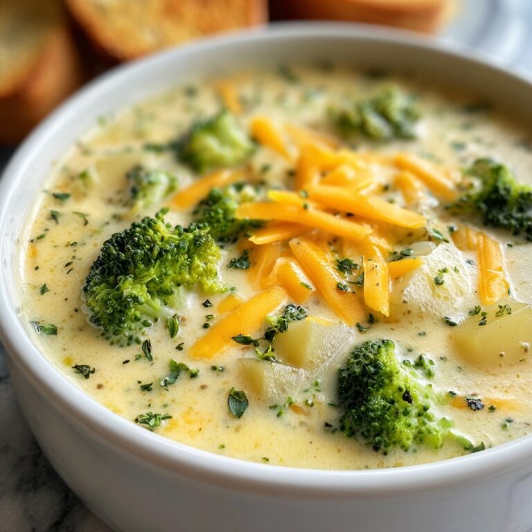 Crockpot Potato Broccoli Cheddar Soup Recipe