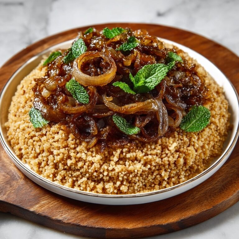 Caramelized Onion & Mint Bulgur Pilaf Recipe