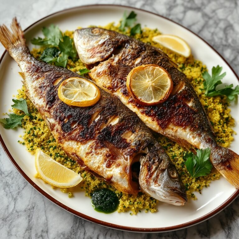 Grilled Sea Bass with Sumac Butter & Lemon Couscous Recipe