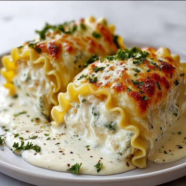 Creamy Chicken Alfredo Lasagna Rolls Recipe
