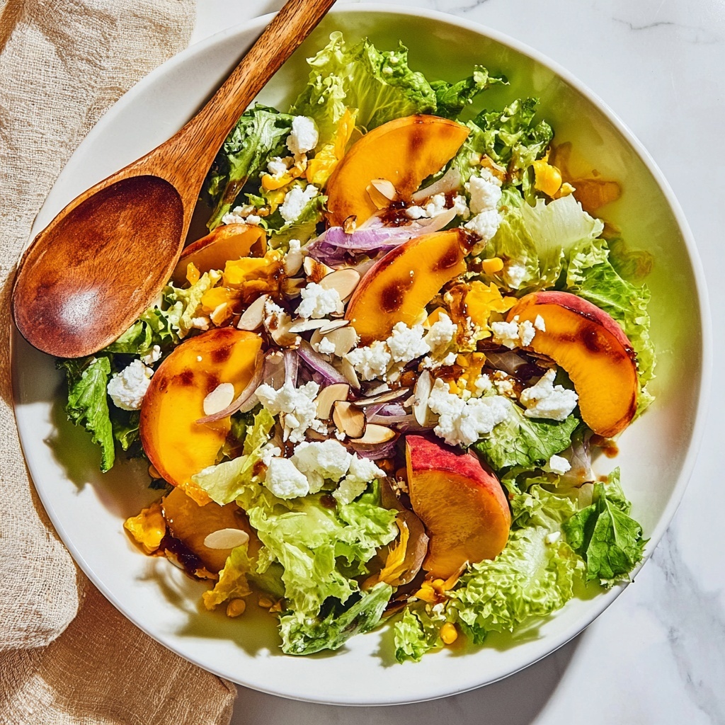 Fresh Peach Salad with Toasted Almonds and Goat Cheese Recipe - Recipe Image