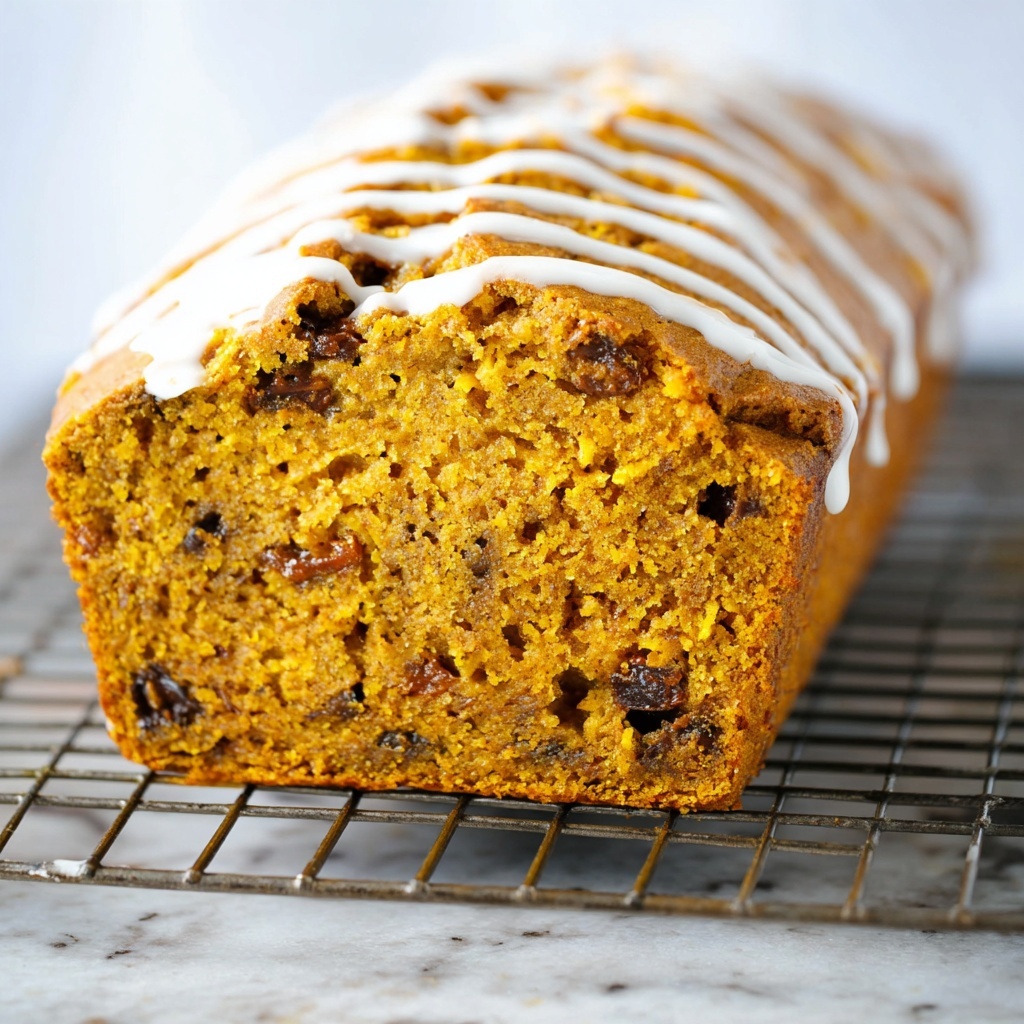 Glazed Chocolate Chip Pumpkin Bread Recipe - Recipe Image