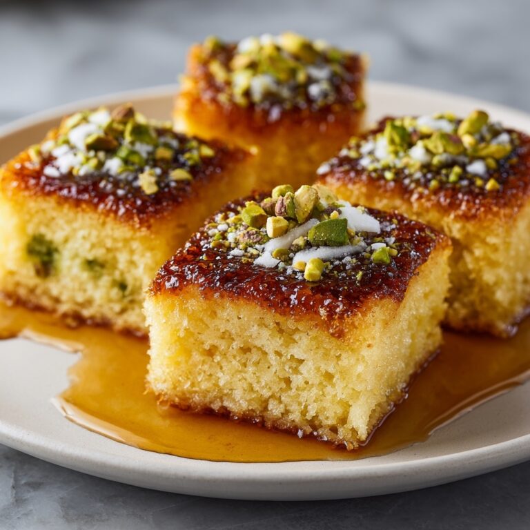 Turkish Pistachio-Saffron Revani Cake Recipe