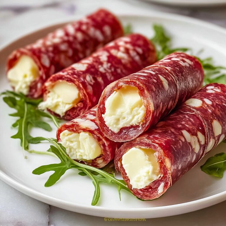 Salami Roll-Ups with Cream Cheese and Fresh Veggies Recipe