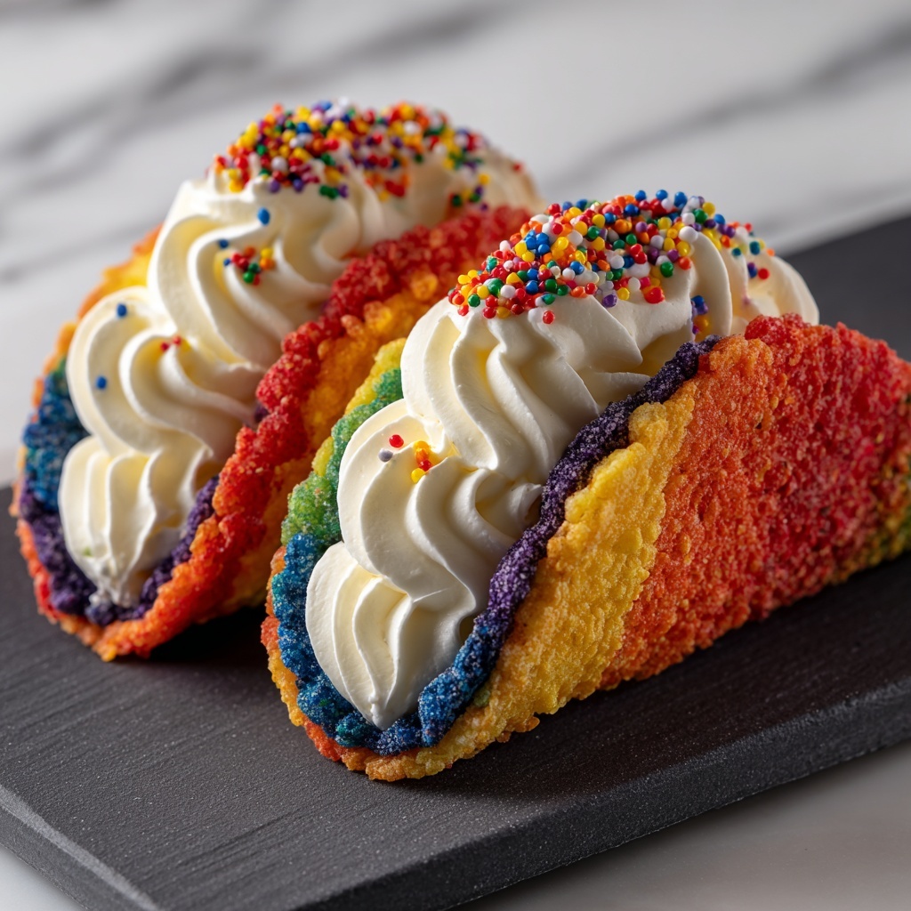 Fruity Pebbles Cheesecake Tacos Recipe - Recipe Image