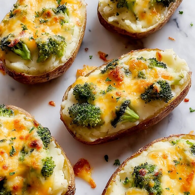 Broccoli and Cheddar Twice-Baked Potatoes Recipe