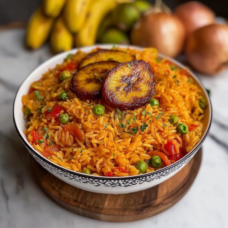 Nigerian Jollof Rice with Plantains Recipe