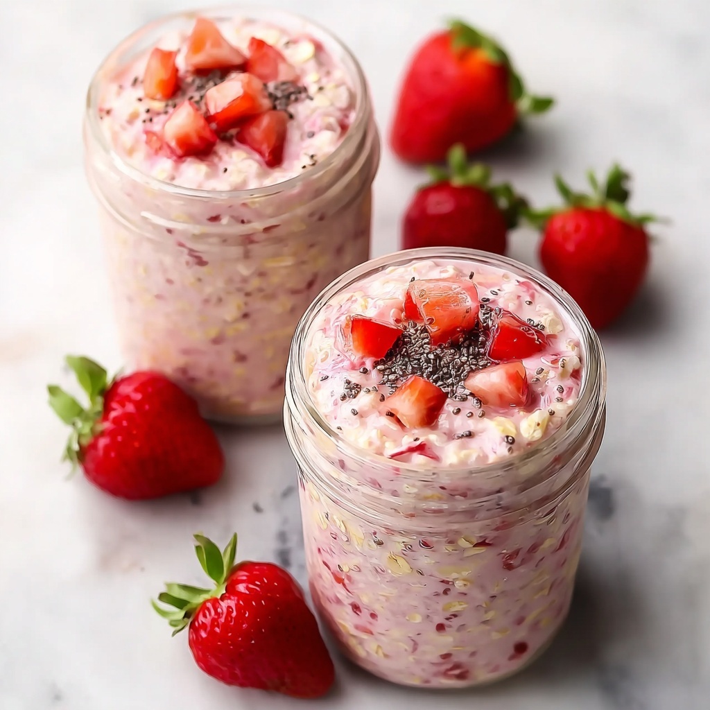 Strawberries and Cream Overnight Oats Recipe - Recipe Image