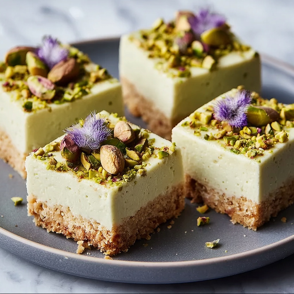 Irresistible Pistachio Cream Cheesecake Bars for Home Chefs Recipe - Recipe Image