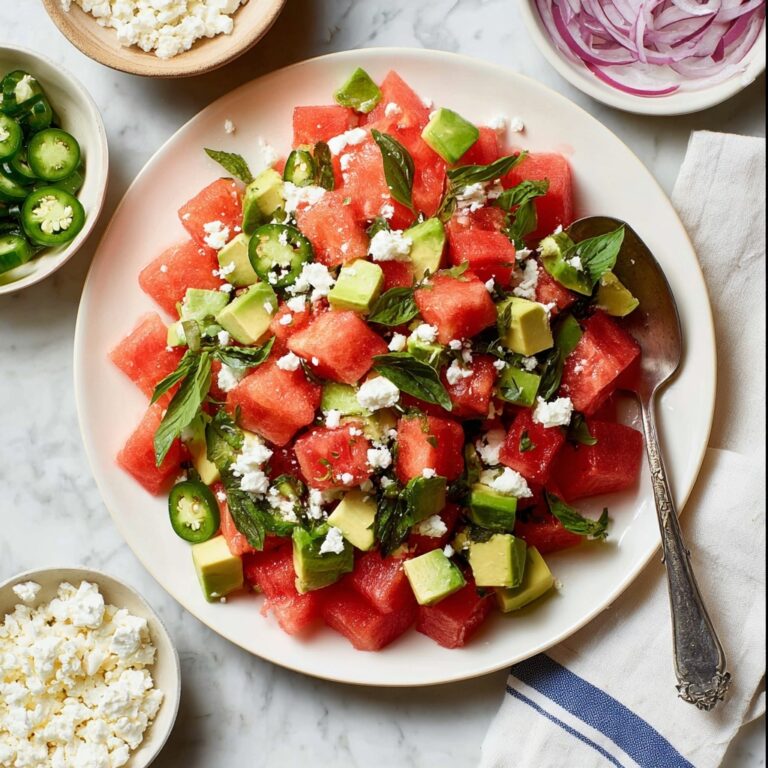 Watermelon Salad with Feta, Cucumber, and Fresh Herbs Recipe