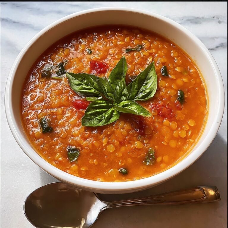 Tomato Basil Lentil Soup Recipe