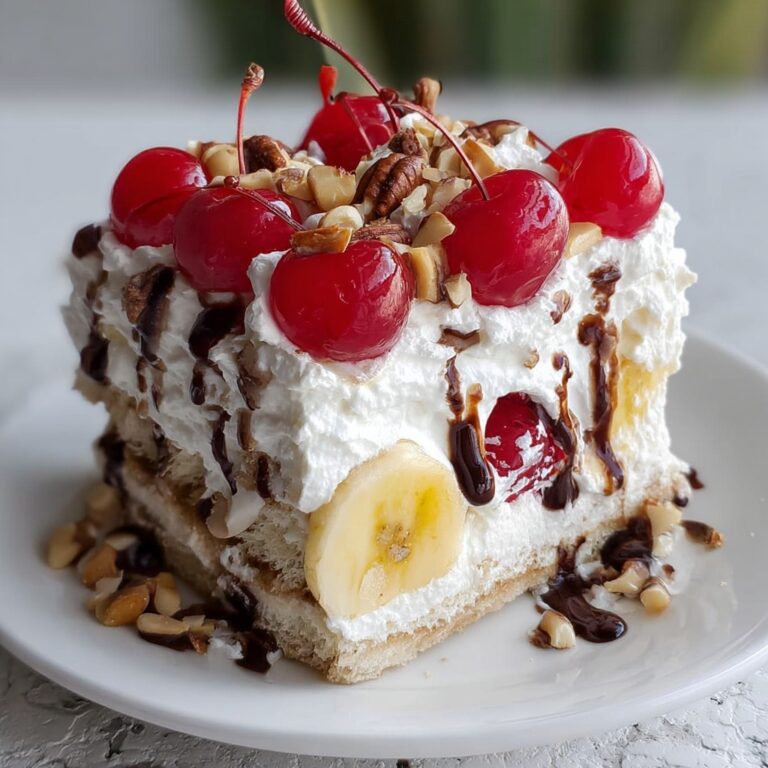 No Bake Banana Split Cake: 5-Minute Easy Delight Recipe