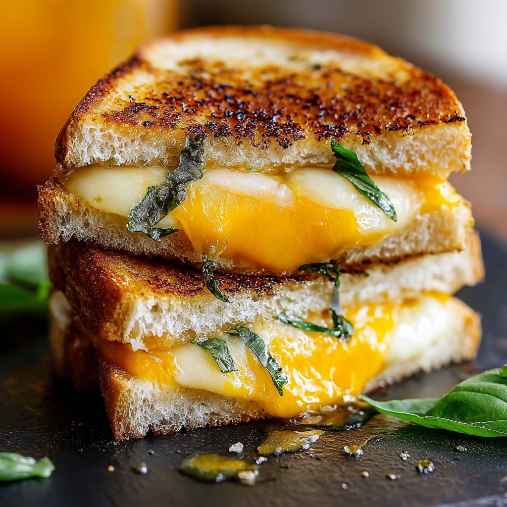 Honey Peach White Cheddar Grilled Cheese Recipe - Recipe Image