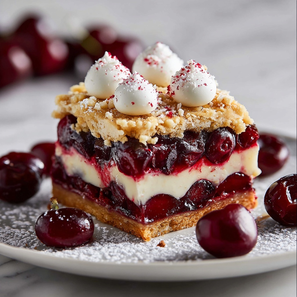Cherry Pie Bars with Sweet Almond Glaze Recipe - Recipe Image