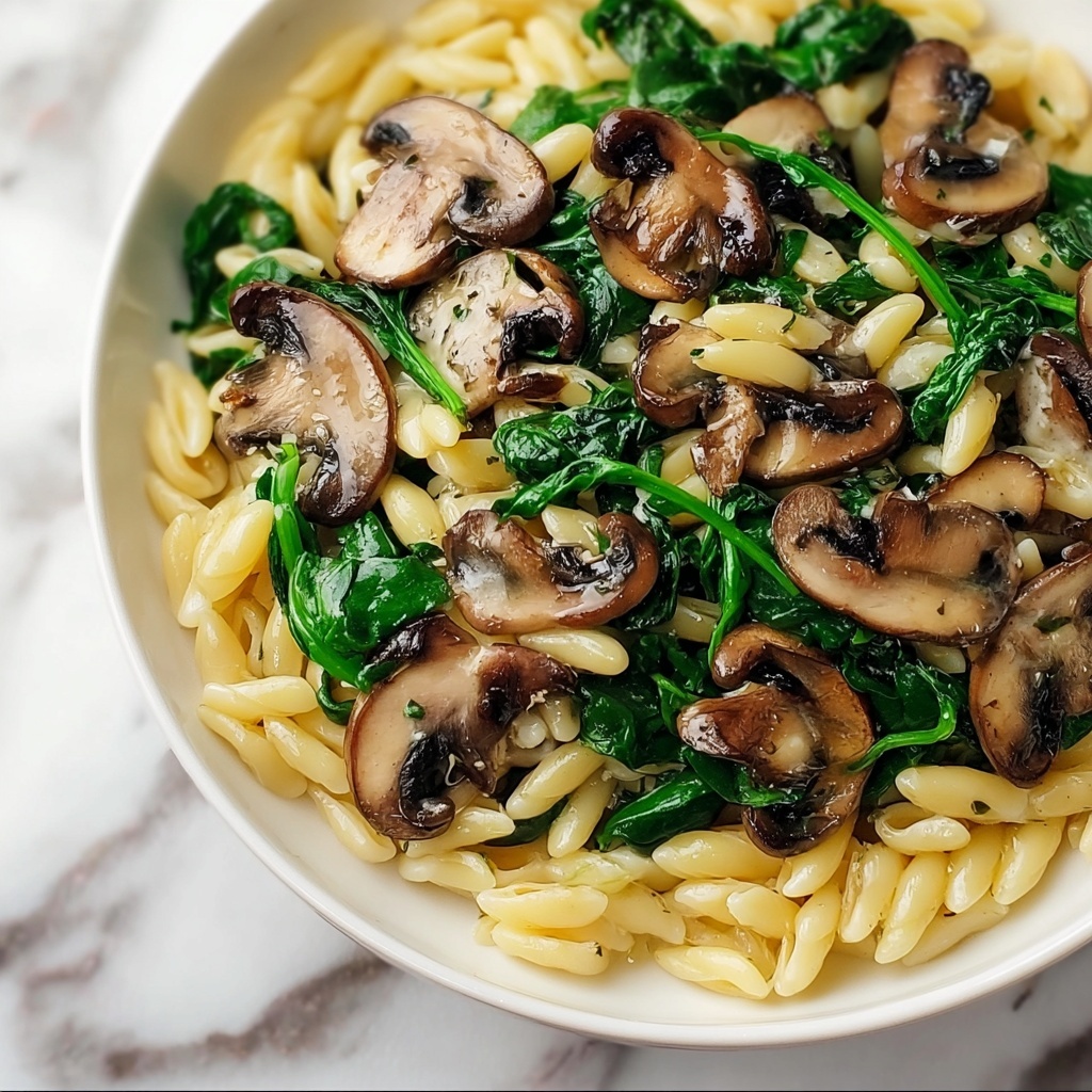 Creamy Mushroom and Spinach Orzo Recipe - Recipe Image