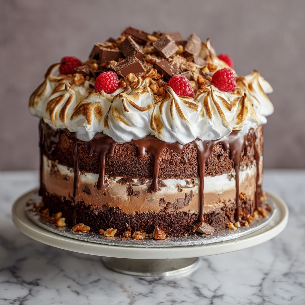 Hazelnut Meringue Nutella Cake: A Heavenly Layered Delight Recipe - Recipe Image