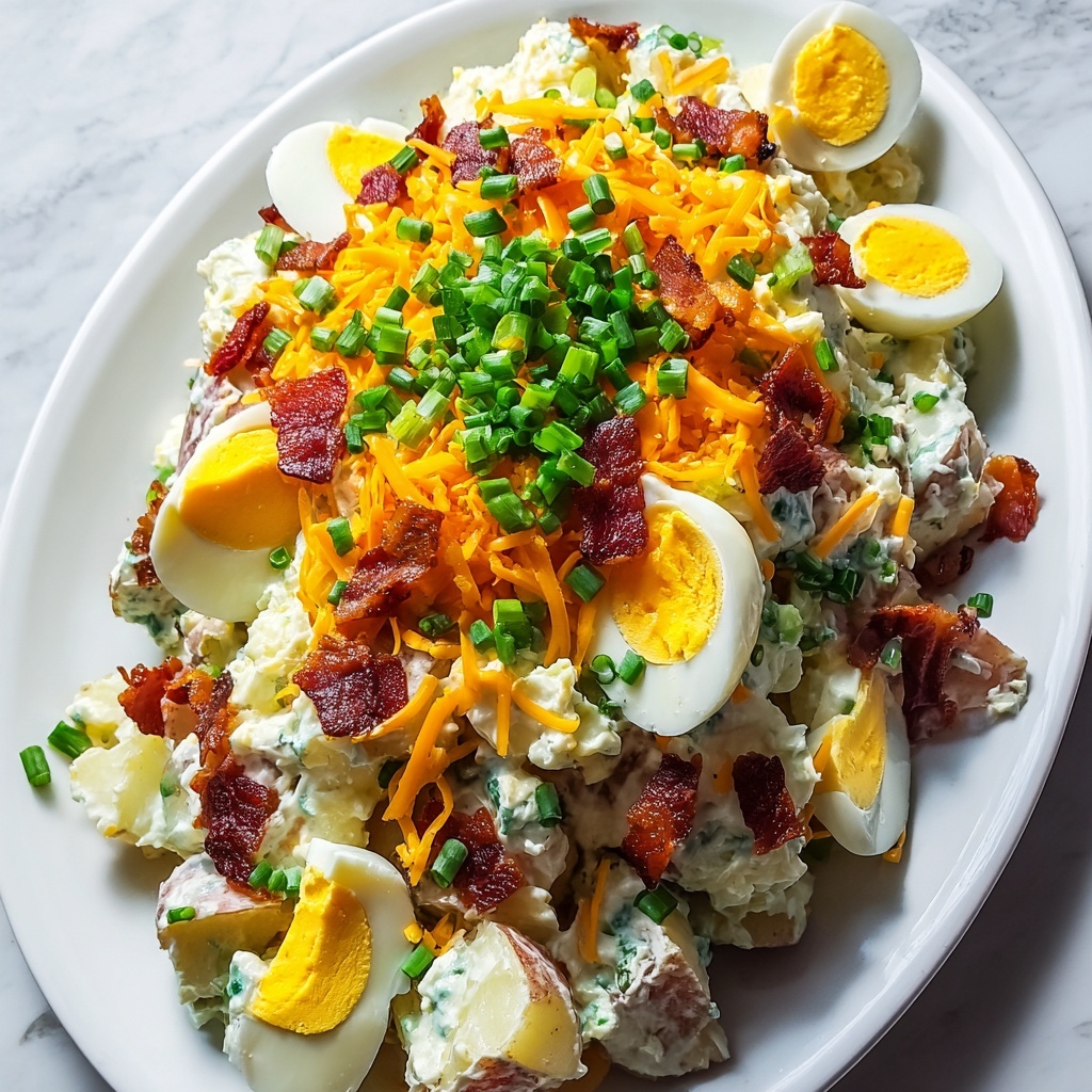 Loaded Potato Salad with Cheddar, Bacon, and Green Onions Recipe - Recipe Image