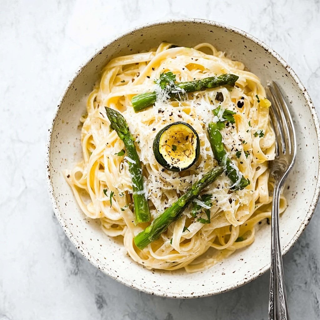 Vegan Lemon Asparagus Pasta That's Creamy and Quick to Make Recipe - Recipe Image
