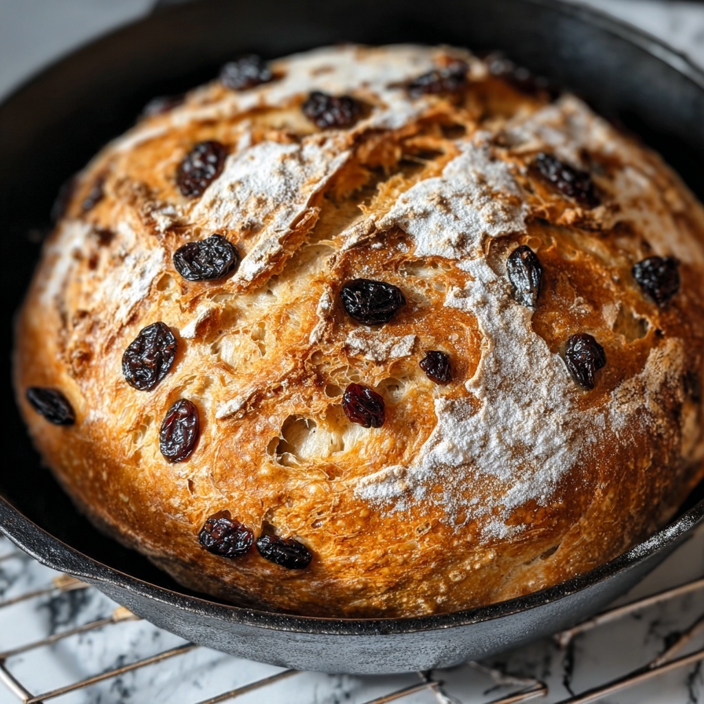 No Knead Cinnamon Raisin Bread Recipe - Recipe Image