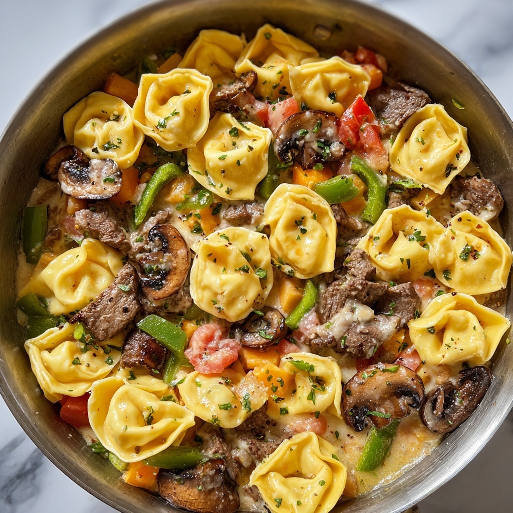 Philly Cheesesteak Tortellini Recipe - Recipe Image