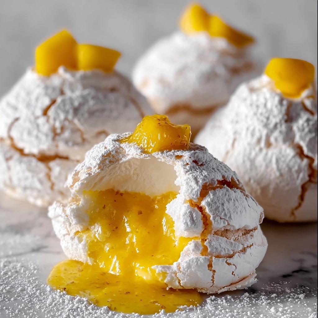 Miso Mango Meringue Clouds with Caramel Swirl Recipe - Recipe Image