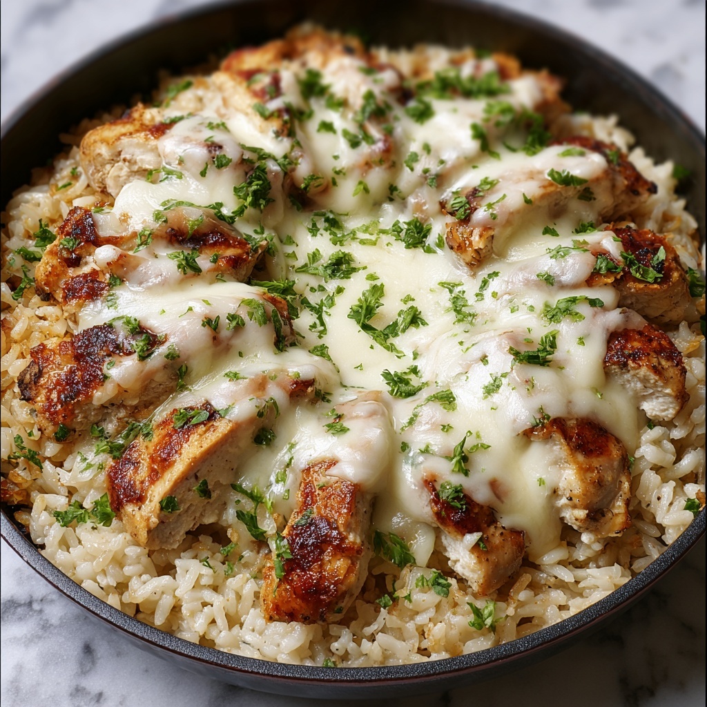 Creamy Chicken Cheese Rice Recipe - Recipe Image