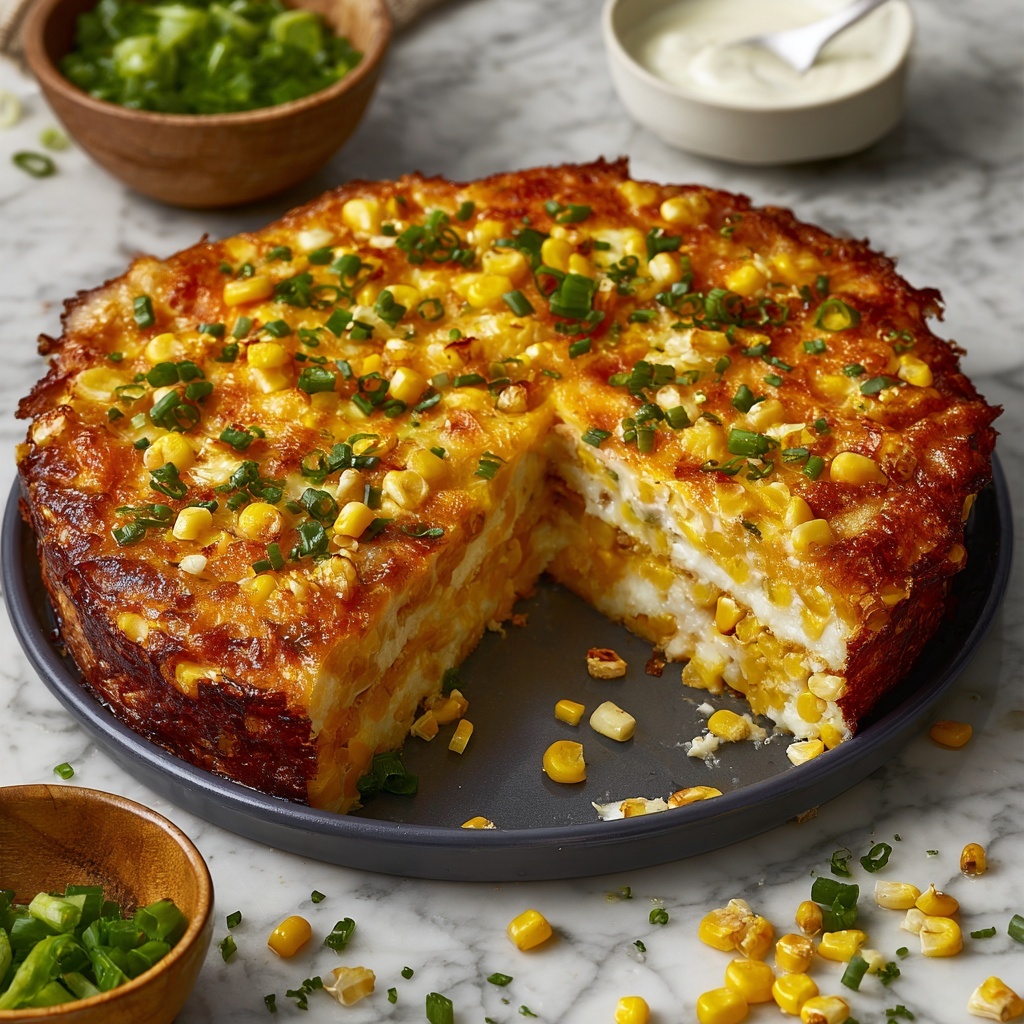 Cheesy Cream Cheese Corn Casserole Recipe - Recipe Image