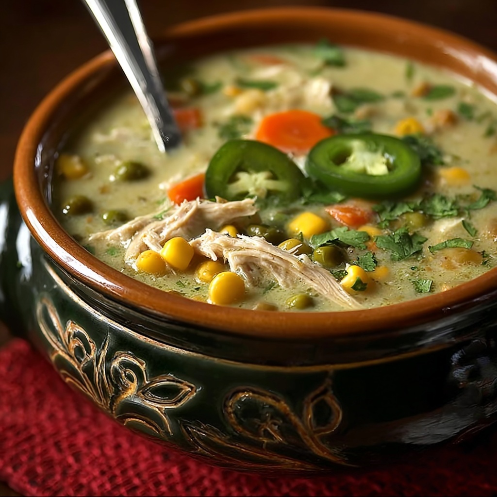 Crock Pot Green Enchilada Chicken Soup Recipe - Recipe Image