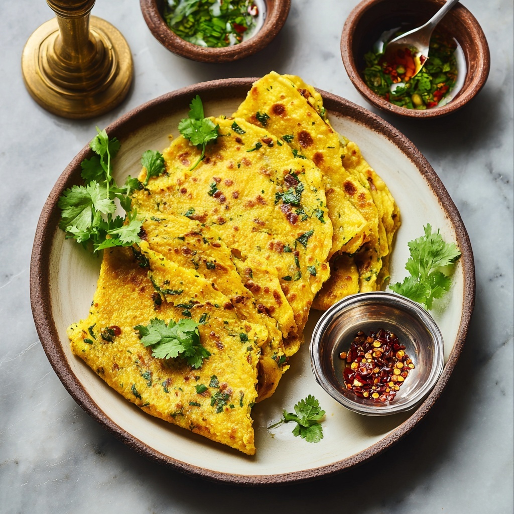 Lentil & Spinach Crepes (Moong Dal Palak Chilla) Recipe - Recipe Image