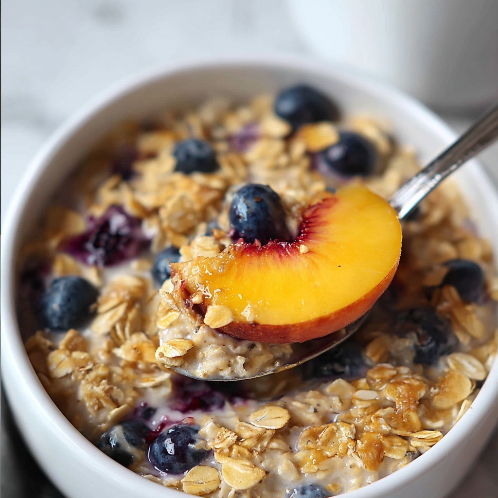 Peach Berry Baked Oatmeal Recipe - Recipe Image