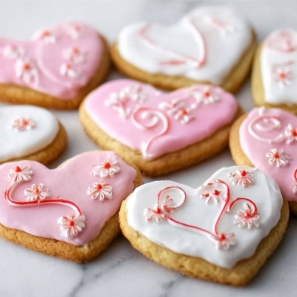 Heart Cookies Decorated with Royal Icing Recipe - Recipe Image