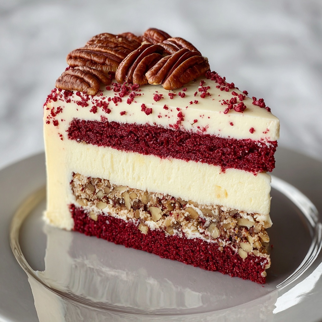 Pecan Red Velvet Cheesecake Recipe - Recipe Image