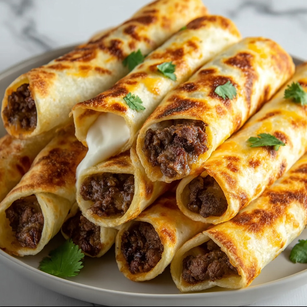 Crispy Shredded Beef Taquitos Recipe - Recipe Image
