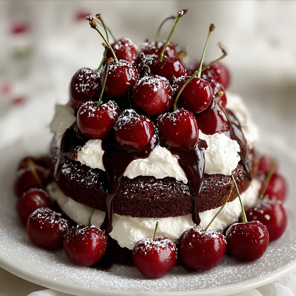 Swiss Chocolate Cherry Roll Cake Recipe - Recipe Image