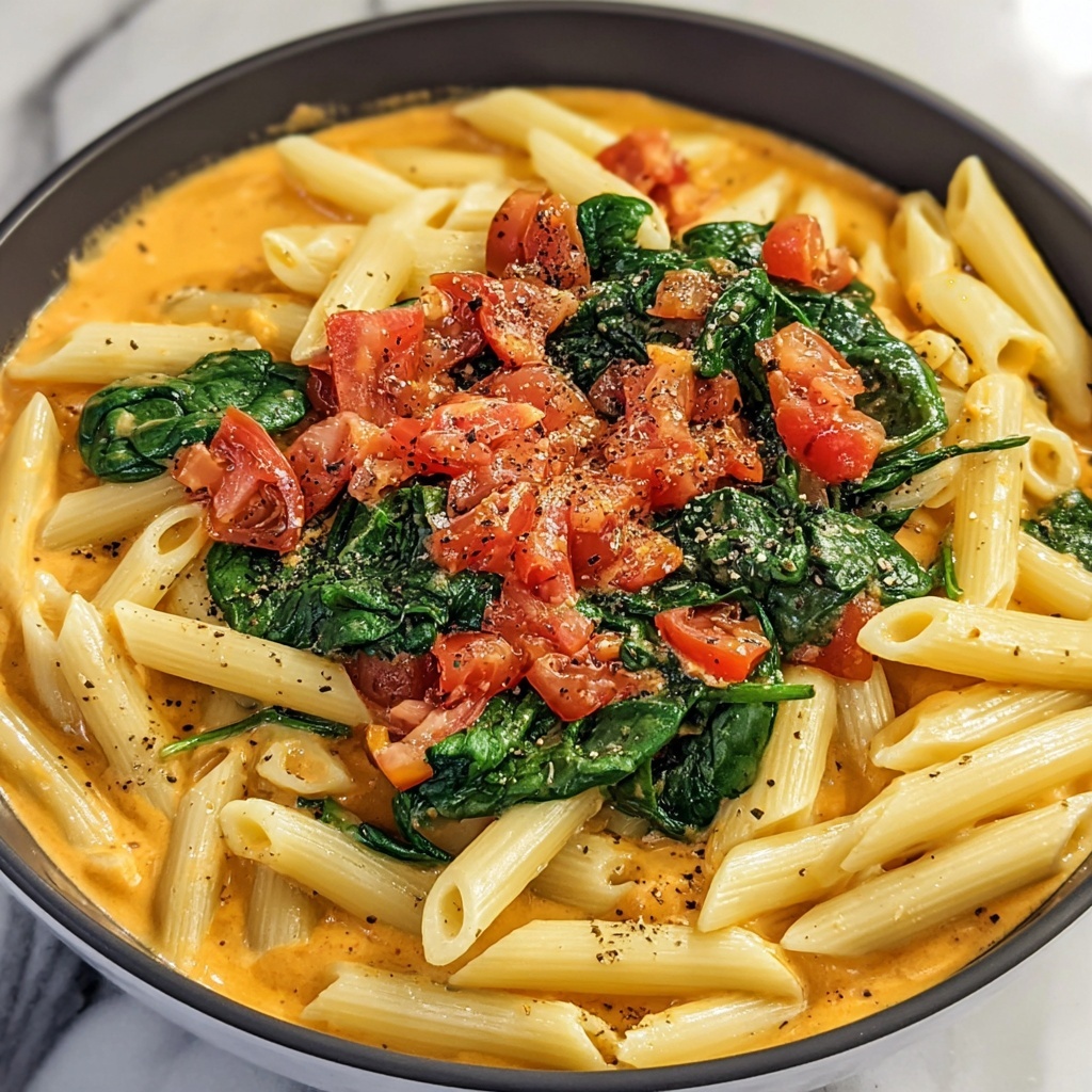 Delicious Spinach Tomato Pasta Recipe - Recipe Image