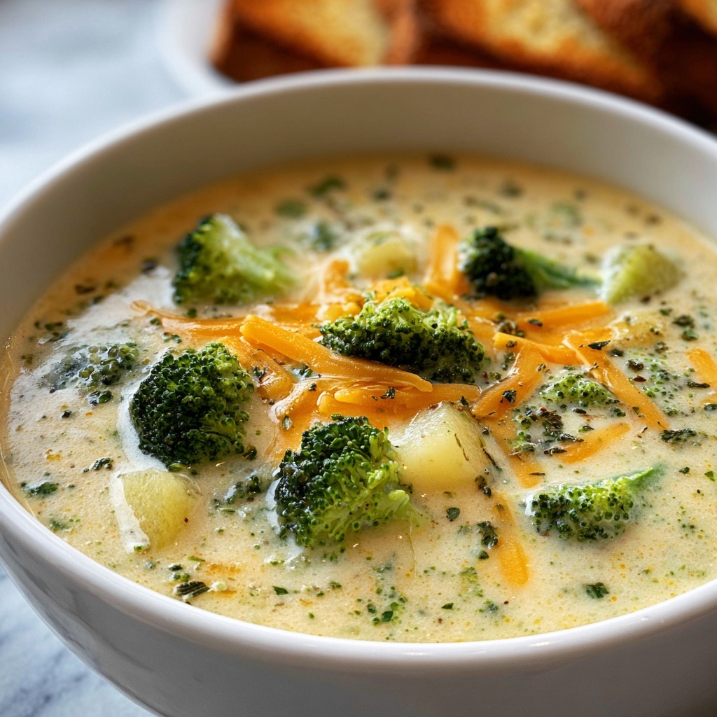 Crockpot Potato Broccoli Cheddar Soup Recipe - Recipe Image