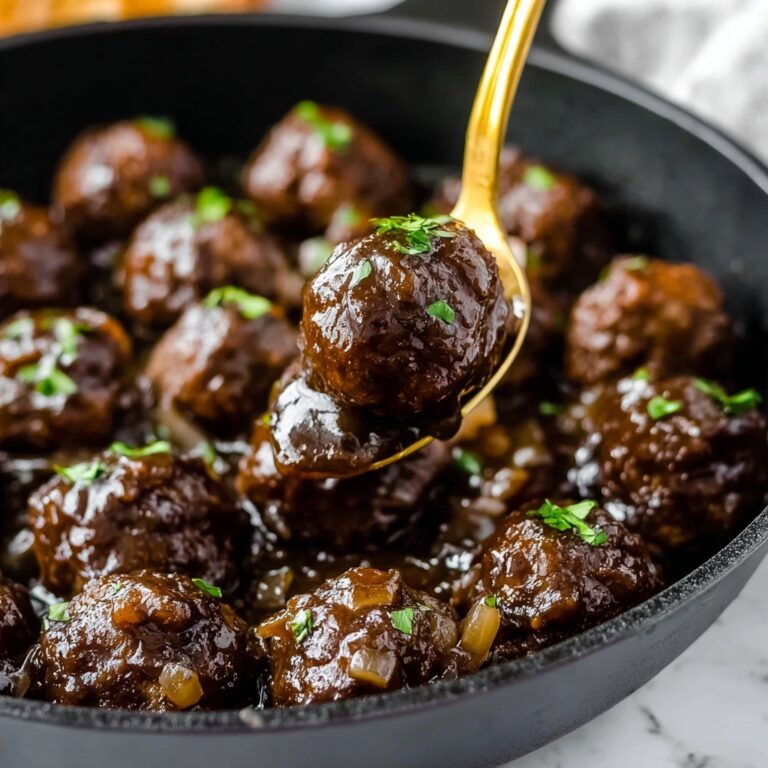 Salisbury Steak Meatballs with Rich Onion Gravy Recipe