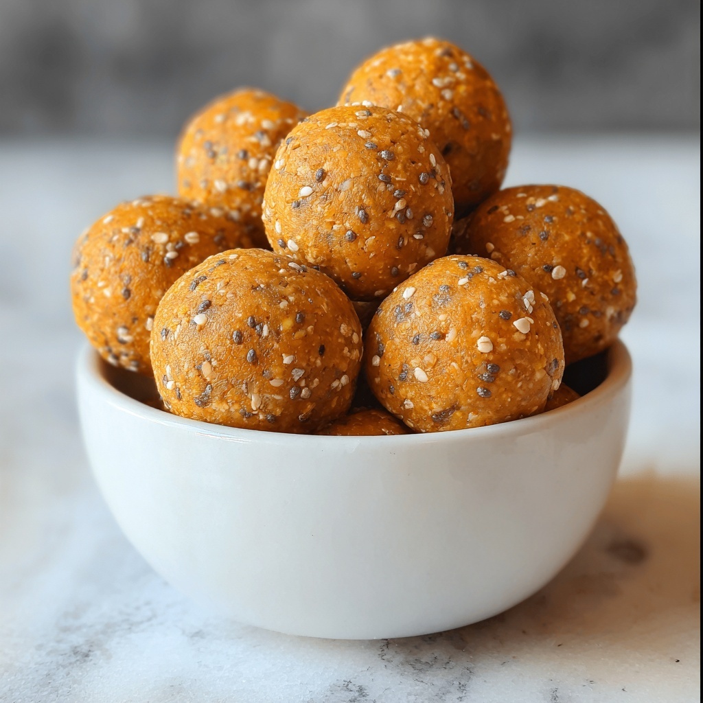No-Bake Healthy Pumpkin Pie Energy Balls Recipe - Recipe Image