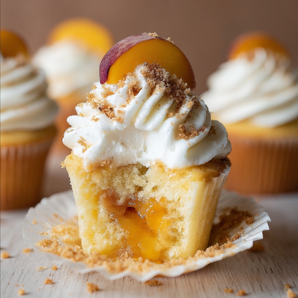 Peach Cobbler Cupcakes Recipe - Recipe Image