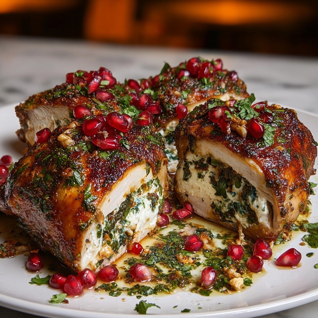 Ricotta Pomegranate Stuffed Chicken Recipe - Recipe Image