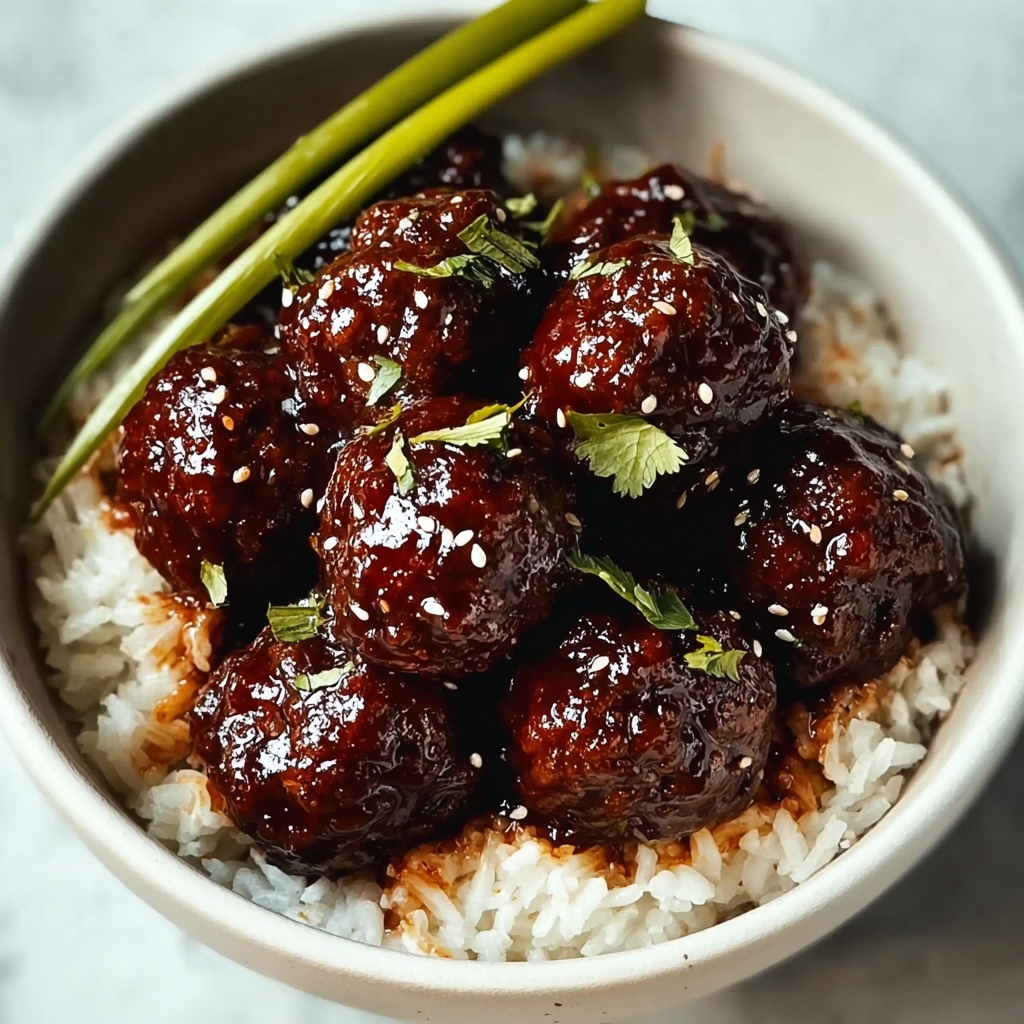 Sticky Mongolian Beef Meatballs Recipe - Recipe Image
