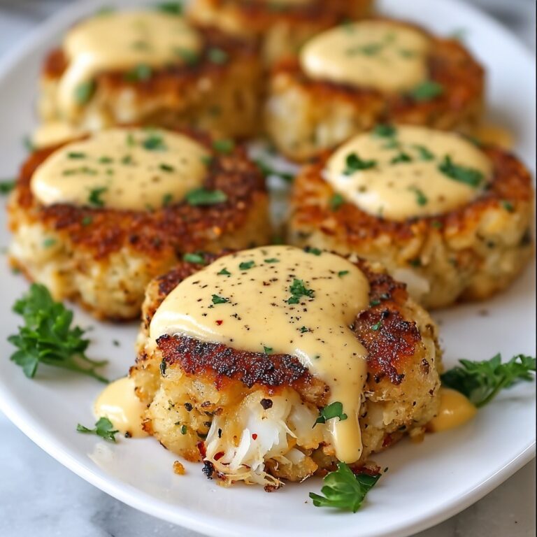 Cheddar Bay Crab Cakes with Lemon Butter Drizzle Recipe