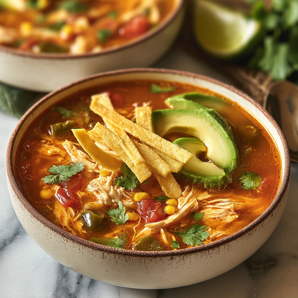 The Best Poblano Chicken Tortilla Soup From Scratch Recipe - Recipe Image