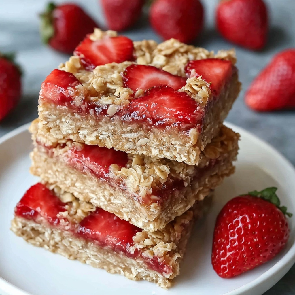 Healthy Strawberry Oatmeal Bars Recipe - Recipe Image