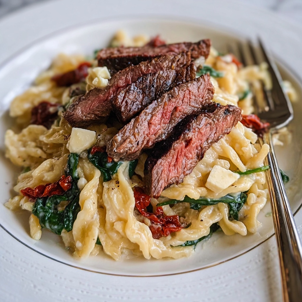 Creamy Gorgonzola Steak Pasta Recipe - Recipe Image