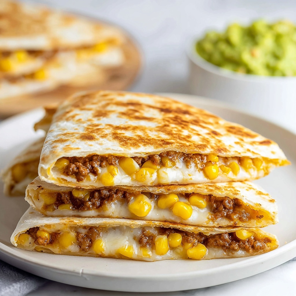 Cheesy Ground Beef Quesadillas Recipe - Recipe Image