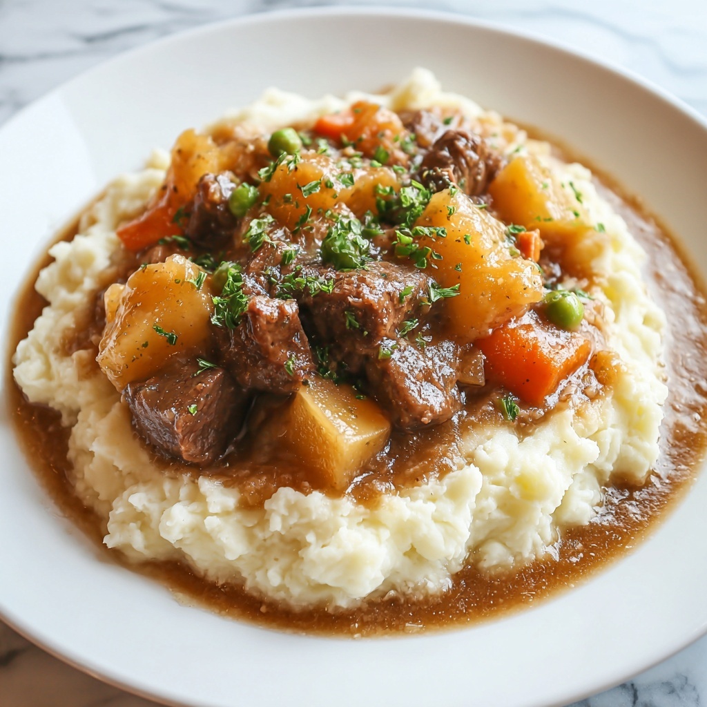 Irish Beef Stew with Mashed Potatoes Recipe - Recipe Image