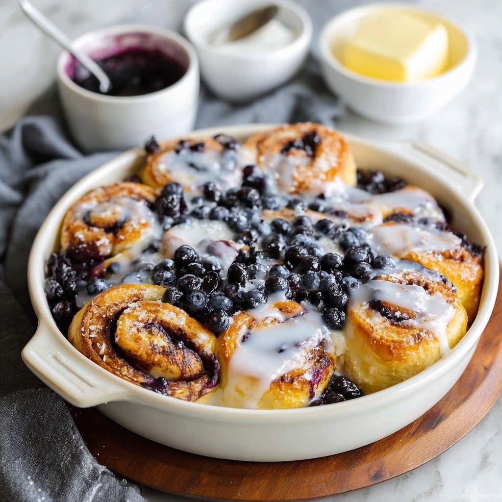 Blueberry Cinnamon Roll Casserole Recipe - Recipe Image