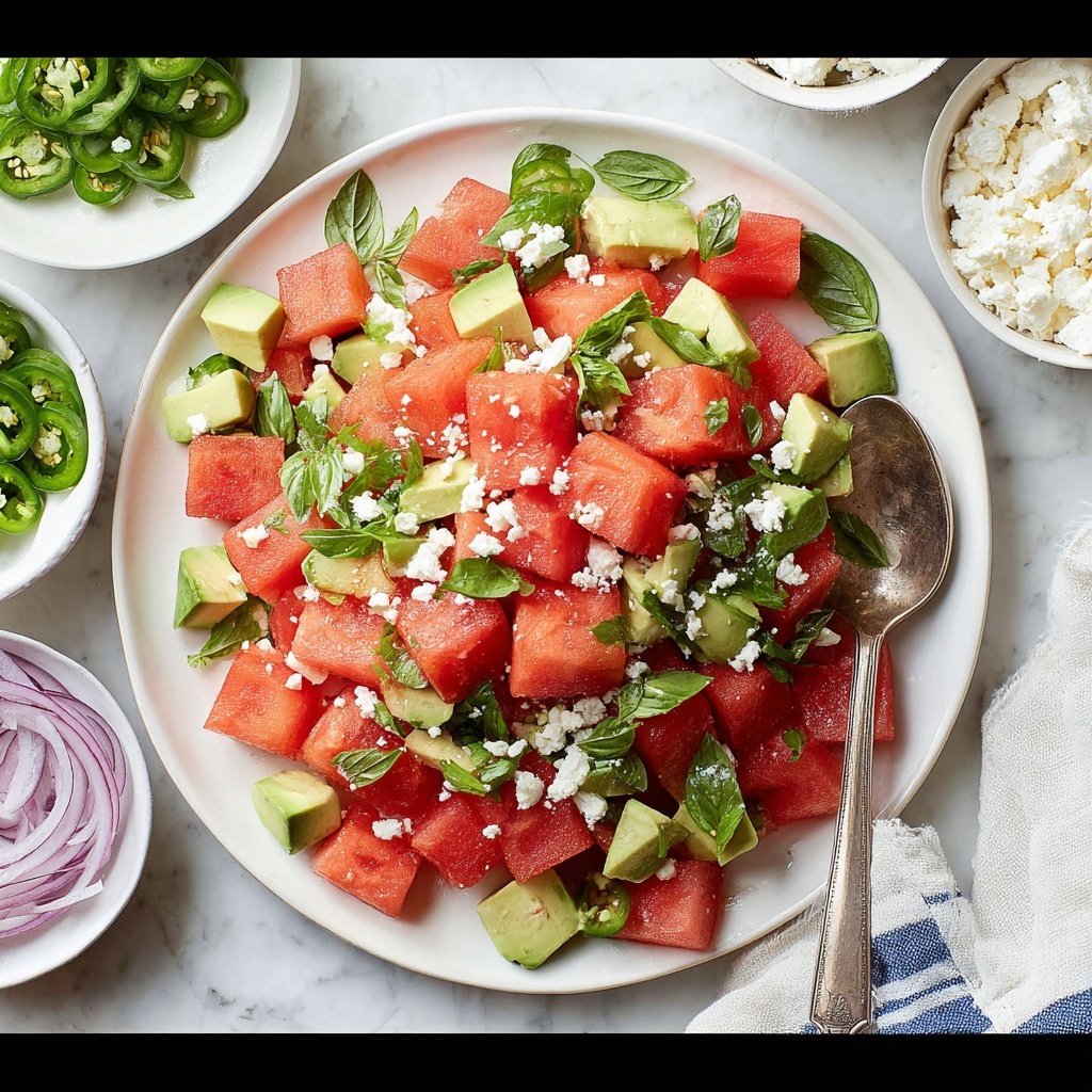 Watermelon Salad with Feta, Cucumber, and Fresh Herbs Recipe - Recipe Image